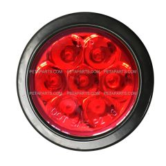 2.5" Round 7 Diodes Red/Red LED Stop Turn Tail Truck Light with Rubber Grommet & Pigtail (Fit: Universal and Various Other Trucks )