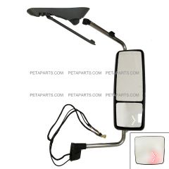 Door Mirror Power Heated Chrome with Turn Signal and Arm - Passenger Side (Fit: International ProStar Truck)