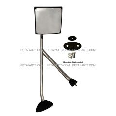 Hood Mirror with Stainless Arm and Mounting Kits- Driver Side (Fits: International ProStar Truck)