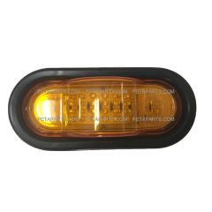 6" Oval Amber/Amber 36 Diodes LED Mid-Ship Turn Signal Marker Light With Grommet and Right Angle 3-Pin Plug