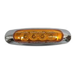 6" Oval 4 Diodes Amber/Amber LED Side Marker Light