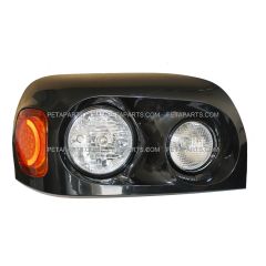 Headlight Black with LED Corner Lamp - Passenger Side (Fit: Freightliner Century Truck)