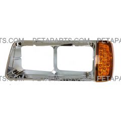 Headlight Bezel with LED Corner Light - Driver Side (Fit: Freightliner FLD Truck)