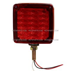 Pedestal Cab Fender Light 39 LED Square Single Stud 2 Face Red/Amber LH