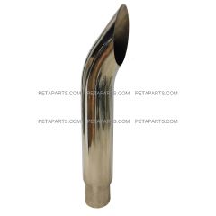 6" Curved Cut Polished Stainless Exhaust Stack 5" OD Inlet 36" Long