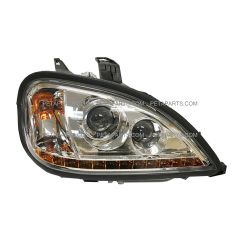 Headlight with Amber/white LED Strip at Bottom - Passenger Side (Fit: Freightliner Columbia Truck)