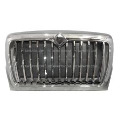 Front Grille Chrome Plastic with Bug Net (Fit: 2008-2019 International WorkStar 7300 Trucks)