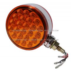 Pedestal Fender Light 48 LED - 4" Round Single Stud Mount Dual Face Red/Amber