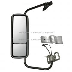 Door Mirror Power Heated Chrome with Arm - Driver Side (Fits: 2002-2013 Freightliner Columbia, 2001-2010 Freightliner Coronado, 1996-2010 Freightliner Century)