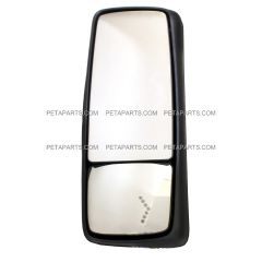 Door Mirror Power Heated with Turn Signal and Gloss Black Back Cover - Passenger Side (Fit: 2008- 2022 Volvo VNL 670, VNL 780, VNL 630, VNL 730 , VNL 860, 2008- 2013 VNM 200 , VNM 430, VNM 630 , VNX 300 Trucks)