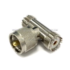UHF Type Male PL259 to 2 UHF Female SO239 T Shape RF Coaxial Adapter Connector ( Fits: Various CB Models of Cobra/Uniden/Galaxy/President/RoadKing/Midland/AnyTone/Radioddity/Luiton)