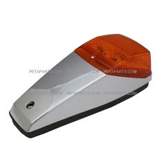 Grakon 5000 Style Cab Marker Indicator Light Amber/Amber Chrome -12 LED Inside (Fit: Kenworth W900, T880, T800; Peterbilt 377, 385, 379, 378, 367, 386, 384, 357, 356, 351, and other truck models)