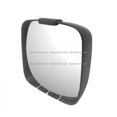 7 1/2  x 6 1/2  Wide Angle Convex Mirror Black (Compatible with International DuraStar 4300 4400 WorkStar 7300 7400 7500 7600 TransStar 8500 8600 2002 - 2017 Various Trucks with 1 1/8  DIA Mirror Arm)