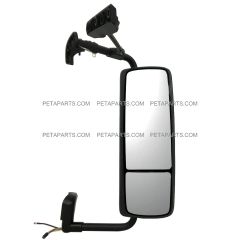 Door Mirror Power Heated Chrome Cover with Bracket Arm - Passenger Side ( Fit: 2004 - 2023 Volvo VNL 2004 - 2017 Volvo VNM 2018 - 2023 Volvo VNR 2013 - 2023 Volvo VNX )