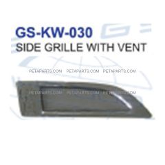 Side Hood Intake Grille Chrome & Black Mesh - Passenger Side  ( Fits: 2013 - 2021 Kenworth T680 )