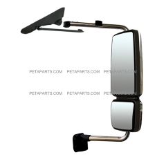 Door Mirror with Arm Assembly Chrome - Passenger Side (Fit: International 4300 4400 7400 7600 8500 8600 Truck)