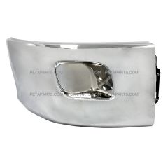 Side Bumper End with Cover Chrome without Fog Light Hole- Passenger Side (Fit: 2013-2020 Peterbilt 579)