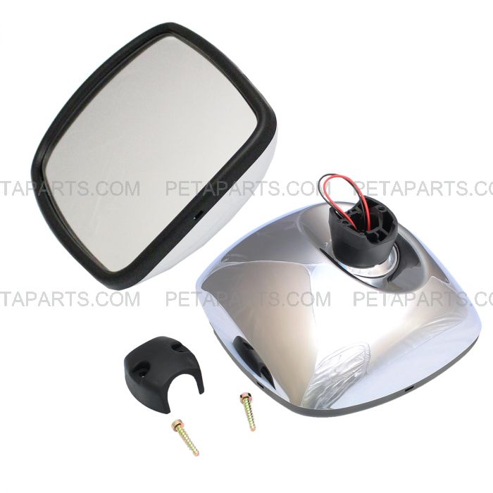 Passenger Side Freightliner M2 Columbia Rear View Main Mirror Chrome HEATED