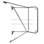 Stainless - Door Mirror Bracket Arm with Side Mount Lower Support Arm and Flat Cowl - Passenger Side (Fits: Kenworth T800 W900B/L T300 T170 270 370 )