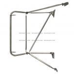 Stainless - Door Mirror Bracket Arm with Side Mount Lower Support Arm and Flat Cowl - Driver Side (Fits: Kenworth T800 W900B/L T300 T170 270 370 )