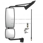 Door Mirror Chrome with Arm Chrome - Driver Side (Fits International 4200 4300 4400 7100 7300 7400 7500 7600 7700 8500 8600 01-07 DURASTAR 4200 4300 4400 PROSTAR TRANSTAR WORKSTAR 08-19)