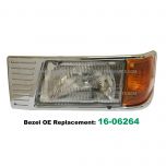 Headlight with Adjusters, Corner Lamp and Chrome Bezel 16-06264 - Driver Side (Fit: Peterbilt 377 Trucks)