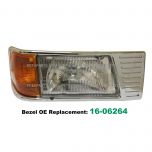 Headlight with Adjusters, Corner Lamp and Chrome Bezel 16-06264 - Passenger Side (Fit: Peterbilt 377 Trucks)