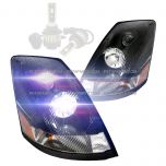 Headlight Black with LED Bulbs - Driver & Passenger Side ( Fit: Volvo VNL VN VNM Trucks )