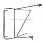 Stainless - Door Mirror Bracket Assembly with TOP Mount Lower Support Arm and Curved Cowl Plus Mounting Angles  (Fits: 88-22 Kenworth T800 82-21 Kenworth W900B/L 05-07 Kenworth T300 08-21 Kenworth T170 270 370 Truck )